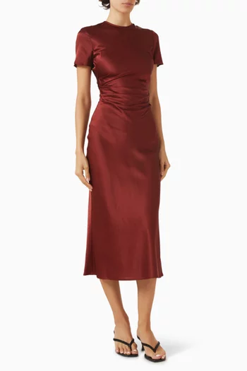 Marcel Ruched Dress in Silk Blend