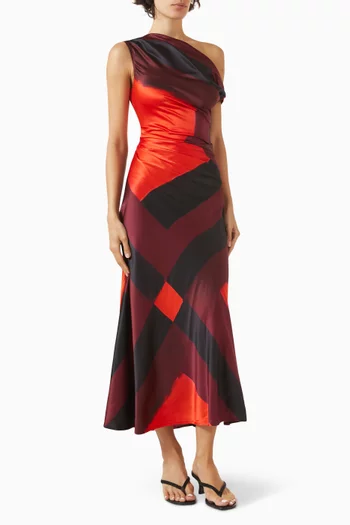Phare One-shoulder Dress in Silk Blend