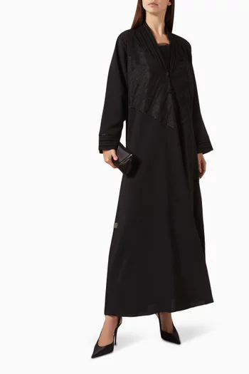 Structured Embroidered Coat Abaya