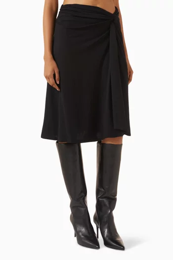 Ida Twist-front Skirt in Modal Blend