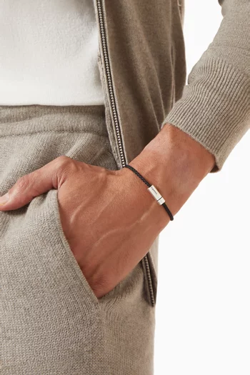 Nato Cable Cord Bracelet in Sterling Silver