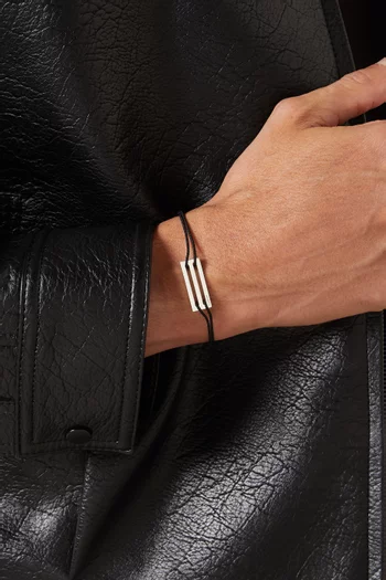 Perforated Cord Bracelet in Sterling Silver