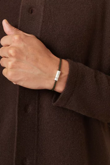 Nato Cable Cord Bracelet in Sterling Silver