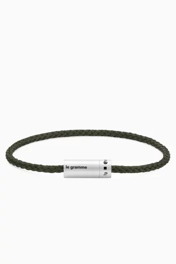 Nato Cable Cord Bracelet in Sterling Silver