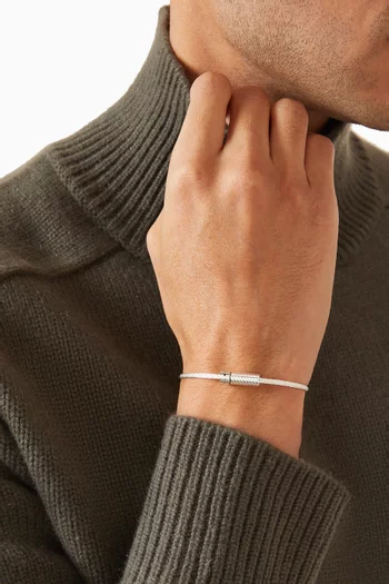 Pyramid Guilloche Cable Bracelet in Sterling Silver