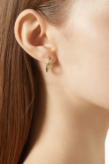 Small Flown Diamond Hoop Earrings in 18kt Gold