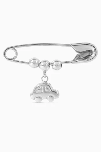 Car Baby Pin in 18kt White Gold