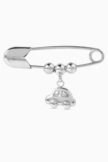 Car Baby Pin in 18kt White Gold