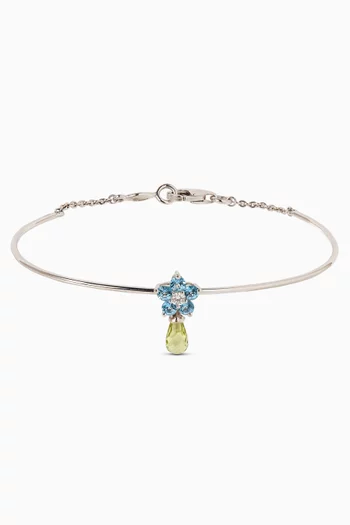 Roses Blue Sapphire Bracelet in 18kt White Gold