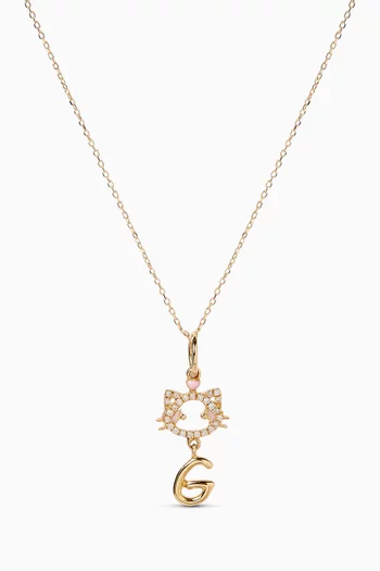 "Maya the Kitten" G Diamond Necklace in 18kt Yellow Gold