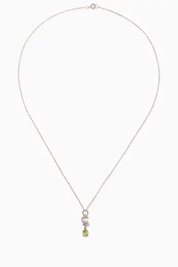 Butterfly Sapphire Necklace in 18kt White Gold