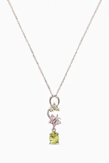 Butterfly Sapphire Necklace in 18kt White Gold