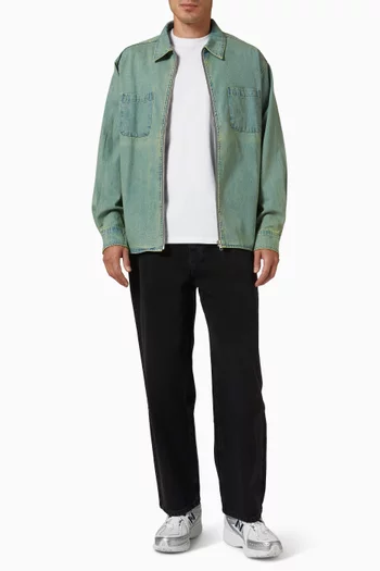 Washed Zip Shirt in Denim