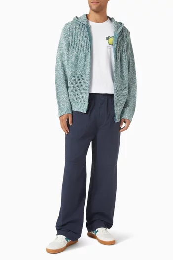 Zip-up Hoodie in Crochet-knit