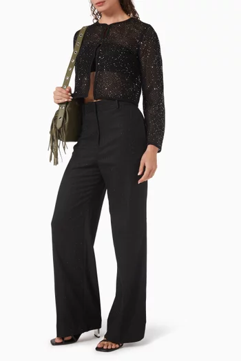 Rhinestone-embellished Suit Pants
