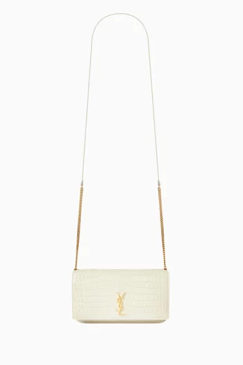 Cassandre Phone Holder in Croc-embossed Leather