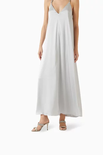 حذاء فيبولتا مفتوح من الخلف ومرصع بالكريستال بكعب 90 مم ستان