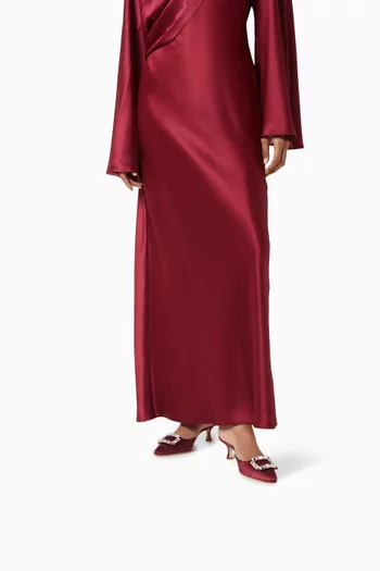 حذاء مايجو مفتوح من الخلف بكعب 50 مم ستان