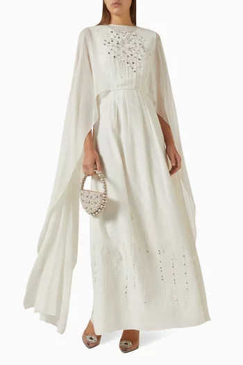 Beaded Cape-style Gown