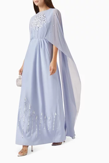 Beaded Cape-style Gown