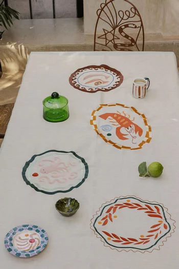 مفرش طاولة ديجونير الا بلاج قطن