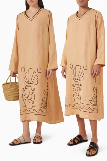 قفطان سولين 5 مطرز يدويًا كتان