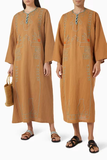 قفطان سولين 2 مطرز يدويًا كتان