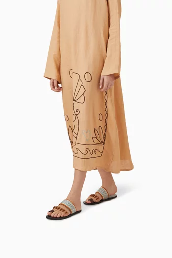 حذاء مفتوح بوني جلد