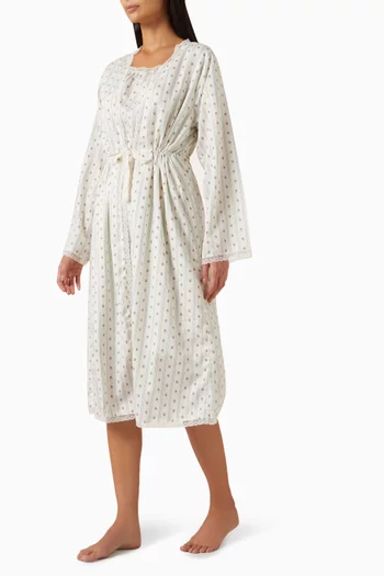 Allegra Night Dress & Robe Set in Cotton-satin