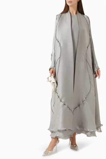 Frill Abaya in Silk-organza