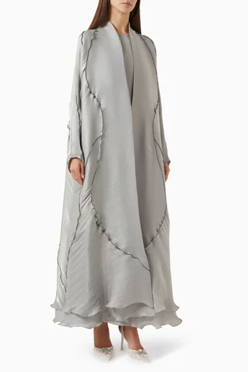 Frill Abaya in Silk-organza