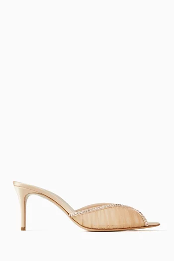 Katy 75 Mule Sandals in Tulle & Satin