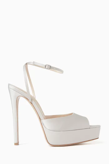 Loulou 140 Platform Sandals in Satin