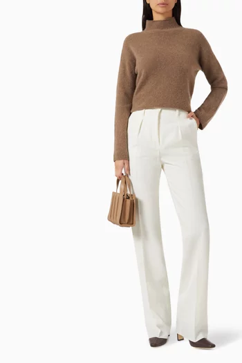 Straight-leg Pants in Wool Gabardine