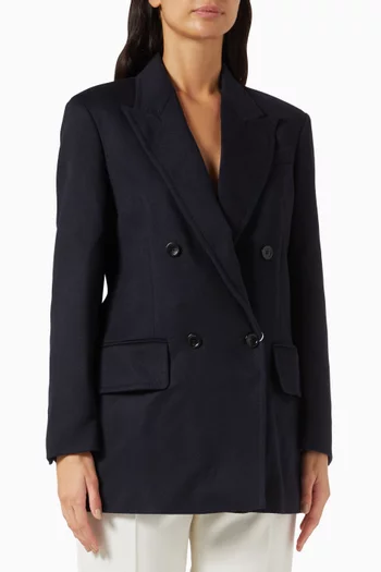 Olimpia Double-breasted Blazer in Camel Wool
