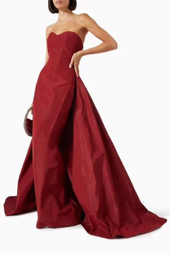 Strapless Column Gown in Taffeta