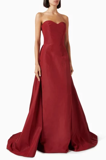 Strapless Column Gown in Taffeta