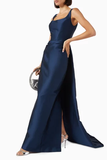Draped Column Gown