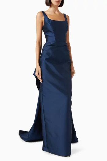 Draped Column Gown