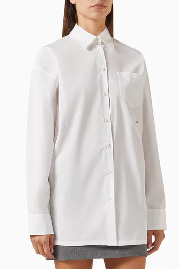 Embroidered-logo Shirt in Poplin