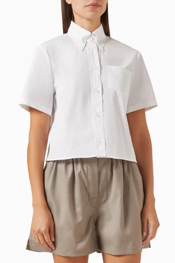 Embroidered-logo Shirt in Poplin