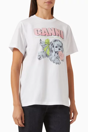 Puppy-print T-shirt in Organic Cotton