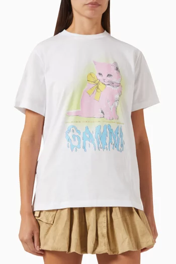 Kitty-print T-shirt in Organic Cotton