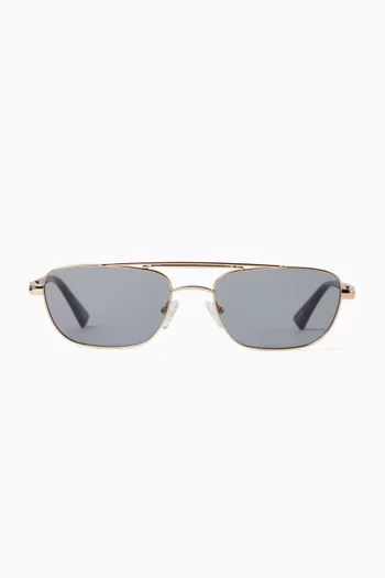 Le Mimi Aviator Sunglasses in Metal