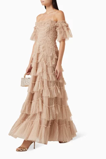 Avivana Off-shoulder Gown in Tulle