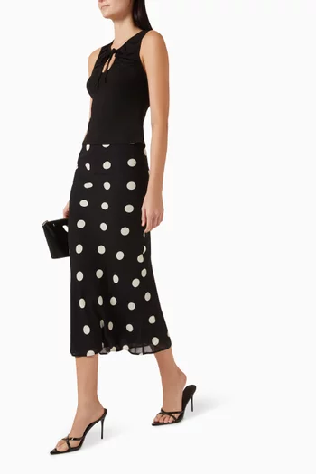 Layla Polka-dot Skirt in Viscose