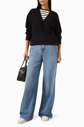 Deep V Knit Sweater