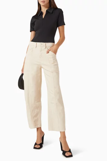 Barrel Cropped Pants in Canvas