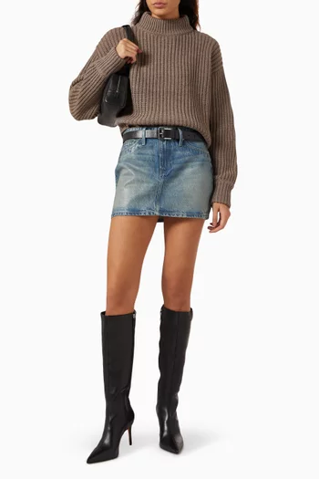 Mockneck Oversized Sweater in Chunky-knit