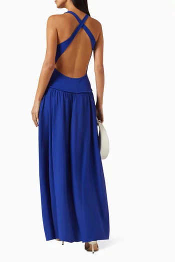 فستان ماغي بظهر مكشوف مزيج فيسكوز